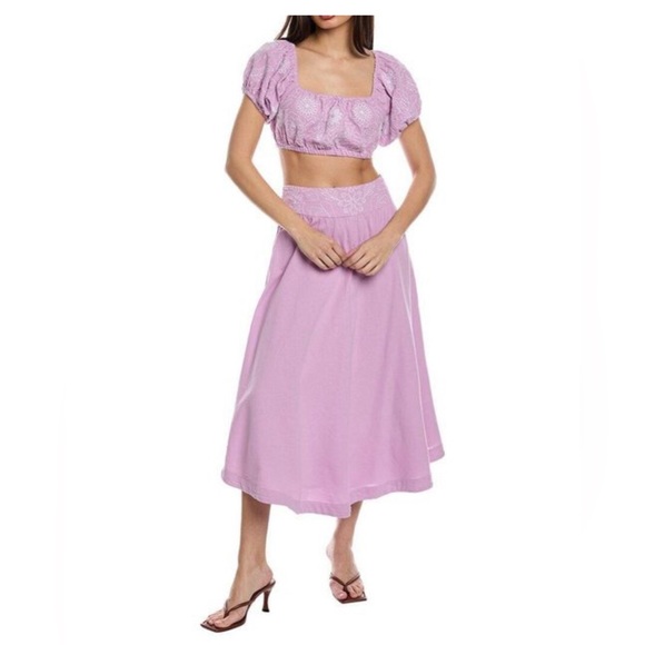 NWOT. Free People Lotus Midi Skirt. - Picture 3 of 16